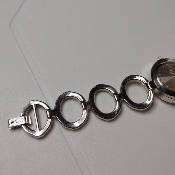 Silver Tone Metal Watch With Oval Link Band - Picture 10 of 14